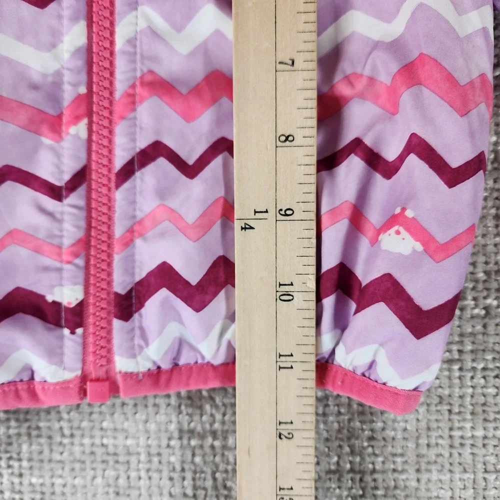 The North Face Reversible Hooded Puffer Jacket Infant 3-6mo Purple Zig-Zag Bears